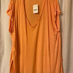 Free People "Under The Sun" tee. Orange Size Large